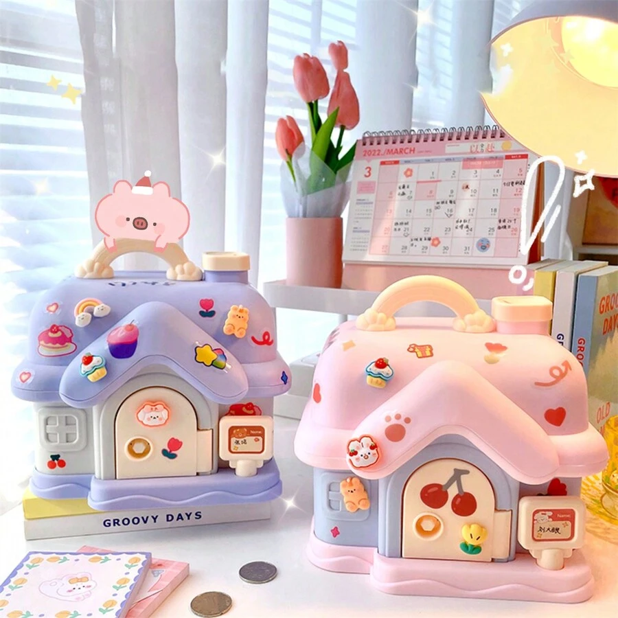 Blue Piggy Bank For Playing - Blue - View 1