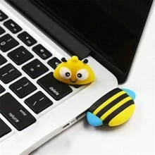 BIYETIMI 128GB USB闪存盘，64GB 2.0卡通蜜蜂、狐狸、企鹅USB闪存盘，128GB USB闪存盘，礼品U盘 - 黃色 - 查看 5