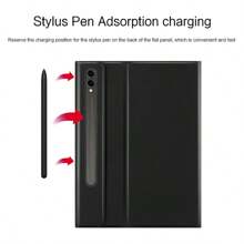 背光触控板键盘保护套书式保护套适用于 Galaxy Tab S8+ / S7 FE /Plus 12.4 英寸 S7fe X800 X806/T730 T735 T736/ T970 T975 平板电脑磁分离智能触控板键盘超薄 - 黑色-英語佈局 - 查看 10