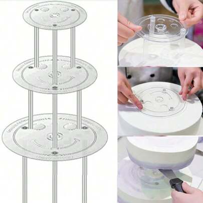 1 Pieza Disco De Acrílico Transparente De Plexiglás Extruido Para Marcos De Imágenes, Soportes De Pastel Redondos Para Hornear Y Herramientas De Manualidades Diy. Soportes De Múltiples Capas, Soportes De Separación Espaciadores, Marcos De Postre Con Junta Para La Decoración De Pastelería De Cocina