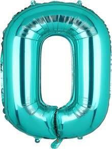 40英寸藍色的綠色數字小氣球,大滌綸膜鋁箔氣球適用於寶寶派對,美人魚主題生日派對,攝影道具,房間裝修