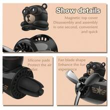 Cartoon Bear Shaped Car Air Vent Aromatherapy Diffuser - Beige - View 5