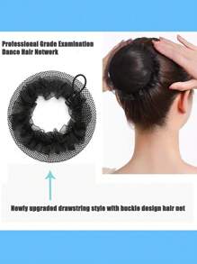 Mới Đã nâng cấp Đàn hồi Tóc Lưới Đối với phụ nữ , Nhảy , Bun Che phủ , Máy tạo búi tóc , Hoàn hảo Đối với Chuyến bay , Trẻ em & - màu đen - Xem 4