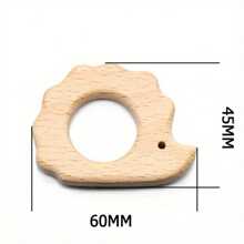 1pc Natural Unpainted Elmwood Crafts Animal Shaped Wooden Decorative Items & Toys - Beige - View 7