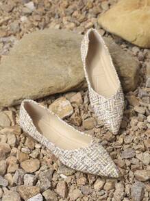 Women's Flat Shoes - Beige - View 4