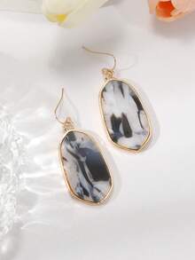 1對女性用鋅合金海螺和樹脂吊墜耳環,適用於沙灘派對禮物 - 彩色 - 查看 2