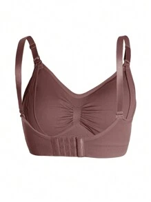 5Pcs Maternity & Nursing Bra Set, Nylon, Front Clasp, Wireless, Comfortable, Gently Push Up & Seamless Bra - Multicolor - View 10