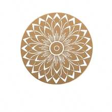 1入組假麻圓形pvc餐墊,耐高溫防水茶墊,豪華西式餐飲餐墊,38*38cm