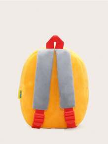 1入組卡通工程車和油輪設計毛絨背包，帶拉鍊，適合日常休閒使用 - 黃色 - 查看 6