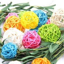 5/10/15pcs Colorful Vine Balls Parrot Chewing Toys, 3cm Diameter, For Small Pets - Multicolor - View 1