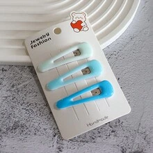 3pcs/set Random Style Cute Hair Accessories Set, Including Hair Clips, Bangs Clip, Side Clip, Baby Hairpins - Black - View 5