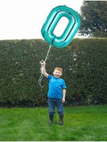 40英寸藍色的綠色數字小氣球,大滌綸膜鋁箔氣球適用於寶寶派對,美人魚主題生日派對,攝影道具,房間裝修