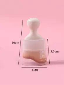 1支白色美甲清洁刷 美甲粉尘去除刷 弧形硅胶手柄 短弯刷 指甲清洁刷 - 白色 - 查看 6