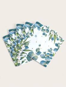 25pcs Plant Print Disposable Napkin - Multicolor - View 5