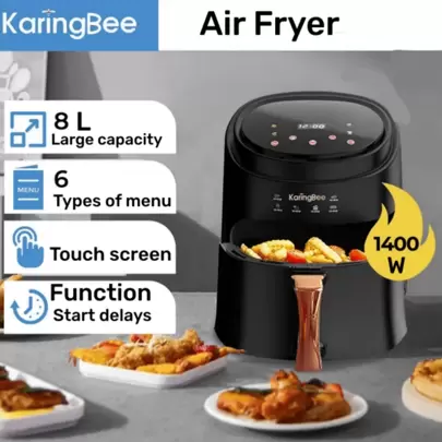  1 pc Karingbee  Air Fryer 1400W 8L Large capacity 6 in 1 Digital Touchscreen For Oil Free Healthy Meals