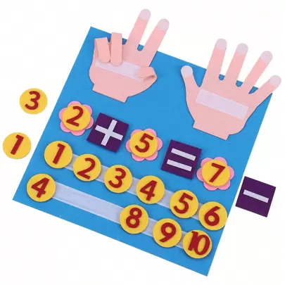 使用毛毡手指数字数学儿童玩具提高您幼儿的数学技能！男孩女孩学习数学教育玩具游戏办公室、学校、绘画、学生、记号笔、文具、男孩、女孩、学校用品学校用品