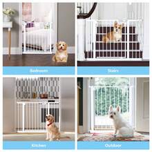 29.9" H Metal Dog Gate for Stairs, Auto Close Pet Gates with Walk Through, Pressure Mounted, for Stairs Doorways Kitchen and Living Room 29.9-33 in - 29,92"-33,07" - Xem 7