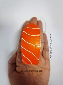 1入組隨機色乳膠壽司形狀咀嚼玩具適用於小狗 - 彩色 - 查看 9