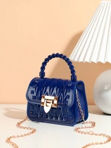 Túi đeo chéo trẻ em màu trơn Chuỗi - Màu xanh lam - Xem 3