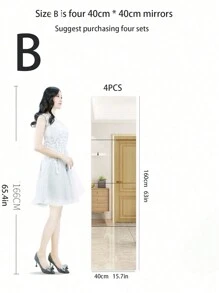 1 miếng dán gương trang trí màu trắng cho phòng ngủ, phòng khách, tủ quần áo, phòng học, phòng tắm, bàn trang điểm; có thể kết hợp để tạo thành gương trang trí toàn thân Quà tặng tốt nhất - trắng - Xem 7