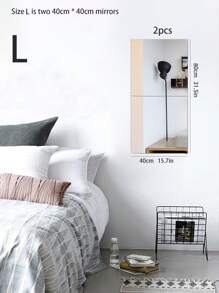 1 miếng dán gương trang trí màu trắng cho phòng ngủ, phòng khách, tủ quần áo, phòng học, phòng tắm, bàn trang điểm; có thể kết hợp để tạo thành gương trang trí toàn thân Quà tặng tốt nhất - trắng - Xem 5