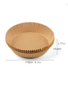 25pcs/50pcs/100pcs Air Fryer Paper Liners, Reusable High Temperature Resistant Oil Absorbing Liners, Round Baking Paper - Yellow - View 7