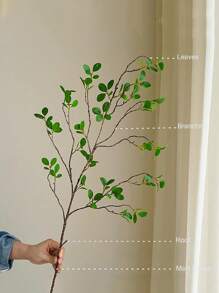 1 Miếng Nhân tạo Cành Cây Với Lá Và Gốc , 43.3 Inch ( Khoảng 110CM ) In Chiều dài , Đối với Nhà  , Sân vườn , Văn phòng Và Cửa hàng Đồ trang trí , Có thể uốn cong Với Chất làm đầy Đối với Cái bình hoa - màu xanh lá - Xem 6