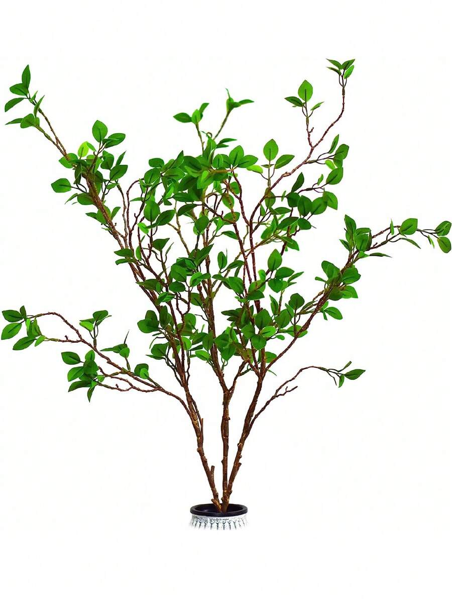 1 Miếng Nhân tạo Cành Cây Với Lá Và Gốc , 43.3 Inch ( Khoảng 110CM ) In Chiều dài , Đối với Nhà  , Sân vườn , Văn phòng Và Cửa hàng Đồ trang trí , Có thể uốn cong Với Chất làm đầy Đối với Cái bình hoa - màu xanh lá - Xem 1