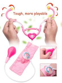 1入組化裝及學前幼兒假裝遊戲醫療工具玩具套裝,適用於3歲以上,粉色（部分零件可能隨機） - 粉色 - 查看 3