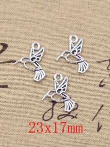 hroryn 30 件吊飾喜鵲鳥古董銀色吊墜製作 Diy 手工尋找珠寶 - 復古銀色 - 查看 3