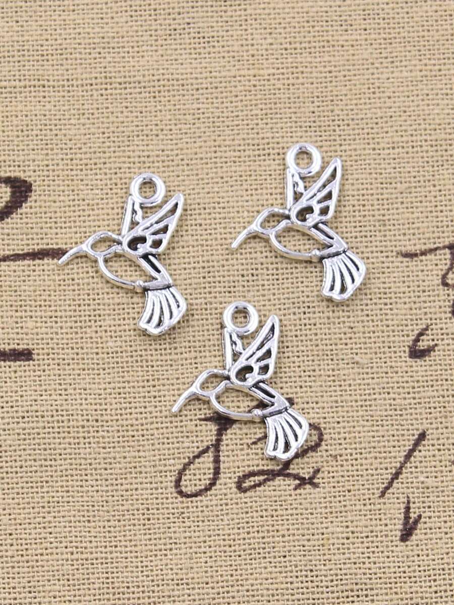 hroryn 30 件吊飾喜鵲鳥古董銀色吊墜製作 Diy 手工尋找珠寶 - 復古銀色 - 查看 1