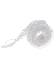 1 件 3 米人造珍珠链蕾丝丝带带花边手持花束装饰条适用于生日和婚礼场景布置，DIY 装饰配件（不含塑料轴），圣诞节