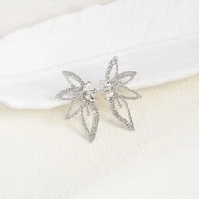 1對長款新娘婚禮鑽石吊燈垂墜耳環,大型時尚陳述飾品,女士少女新娘伴娘派對晚會盛裝珠寶