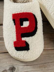 Của phụ nữ Mùa thu Mùa Đông Plush ấm áp Dép đi trong nhà Với Thêu Chữ , Gót phẳng , Giải trí Và Thoải mái Phòng ngủ Vật dụng trong nhà Giày dép - Đỏ - Xem 6