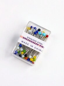 Diy縫紉拼布固定定位針盒50入套裝,彩色球形針頭針 - 彩色 - 查看 1