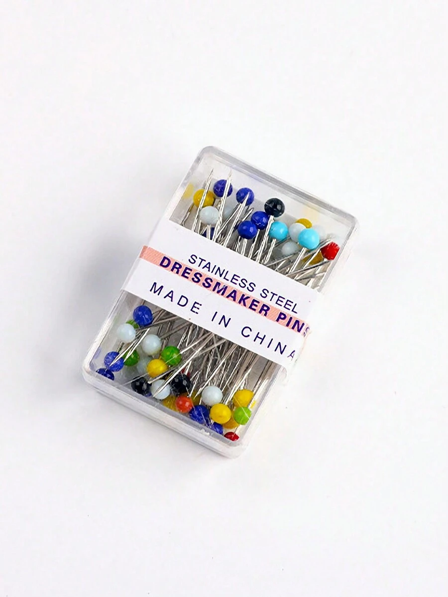 Diy縫紉拼布固定定位針盒50入套裝,彩色球形針頭針 - 彩色 - 查看 1
