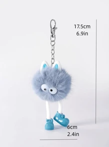 1 件可爱卡通蓝色怪物包饰，新奇钥匙扣吊坠，适合背包、钱包、日常使用、约会礼物、少女书包配件 - 彩色 - 查看 4
