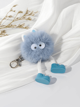 Nouveau sac à bandoulière mignon en peluche bleue, petit monstre. Ornement de poupée en peluche de dessin animé. Convient pour sac à dos, portefeuille, utilisation quotidienne, cadeau de rencard, pendentif de sac d'école pour filles, accessoire de cadeau, décoration pour adolescentes, étudiantes, femmes, travailleurs de bureau. Accessoire de voiture, porte-clés en peluche, cadeaux mignons