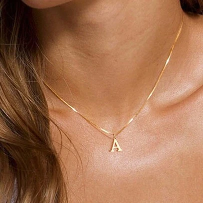 1 Peça Colar Pendente De Alfabeto Simples E Elegante De Aço Inoxidável Para Diferentes Roupas. Pode Ser Usado Tanto Como Colar De Casal Quanto Como Colar De Amizade, Presente Ideal Para Festivais