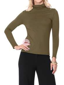 6 Blusas termica mujer cuello alto unitalla colores al azar, blusas mujer manga larga cuello alto - Multicolor - Ver 8