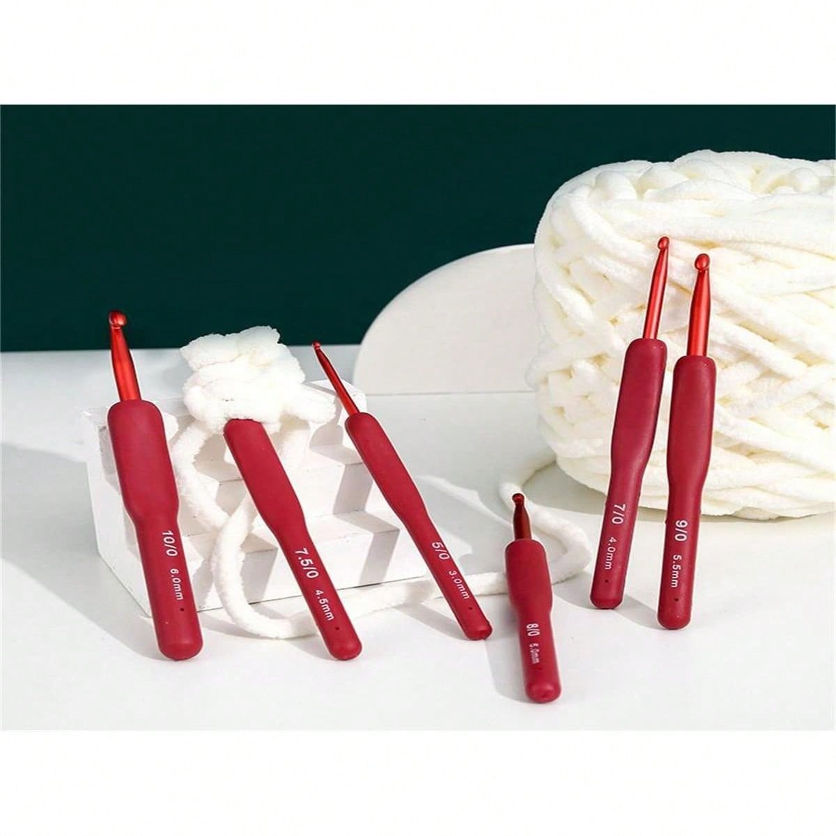 9 PCS Handmade Crochet Hook Set Soft Handle Stitches Sewing Tool Home