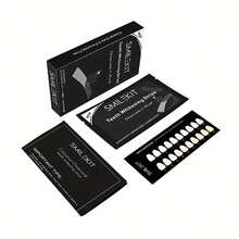 SMILEKIT 牙齒美白貼布,竹炭弄髒移動,28入組/盒,口腔衛生護理,牙漂和美白 - 黑與白 - 查看 4