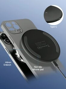 無線充電器,最大15w 快速無線充電板,相容於iphone 14/14 Plus/14 Pro/14 Pro Max/13/13 Mini/se 2022/12/11/x/8、三星galaxy S22/s21/s20/s9等 - 黑色 - 查看 3