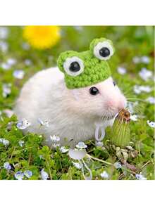 1pc Hand Knitted Hamster Mini Hat(random Color) - Multicolor - View 4
