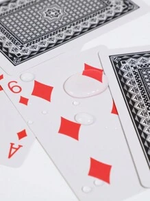 2 张/套 25 毫米塑料扑克牌，PVC 材质，5.7*8.7 英寸塑料盒包装，家庭娱乐游戏，小文字，可水洗，防水，100% 塑料，酒吧游戏道具，创意游戏，派对游戏，情侣游戏，搞笑游戏，饮酒游戏，家庭游戏，新年游戏，情人节礼物，婚礼游戏，新年礼物 - 白色 - 查看 9