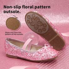 幼兒女孩連衣裙鞋，派對婚禮花童芭蕾舞平底鞋 - 粉色 - 查看 5