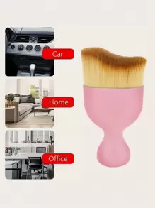 1入組粉色鍵盤&隙縫灰塵清潔刷具有柔軟刷毛,可供多功能使用 - 清潔汽車內飾和桌面表面