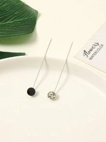 30 件彩色水钻围巾夹胸针，女士时尚围巾固定配件 - 黑與白 - 查看 6