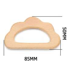 1pc Natural Unpainted Elmwood Crafts Animal Shaped Wooden Decorative Items & Toys - Beige - View 11
