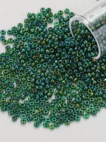 1400入組2mm混色玻璃圓形散珠,適用於手鍊、項鍊和珠寶製作 - 墨綠色 - 查看 11